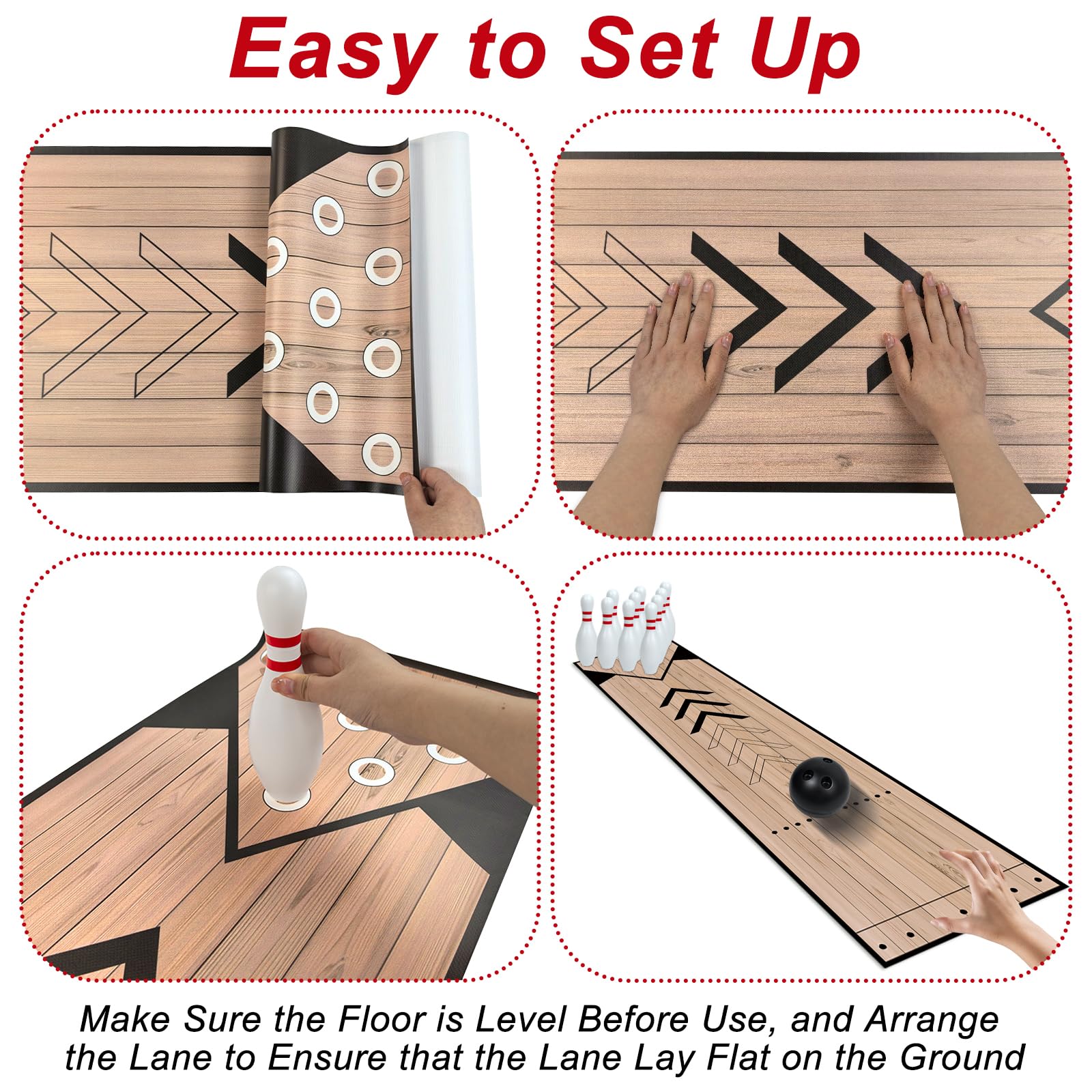 Wensdr unrolled 5.5ft lane in living room, enables indoor family games