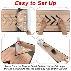Wensdr unrolled 5.5ft lane in living room, enables indoor family games