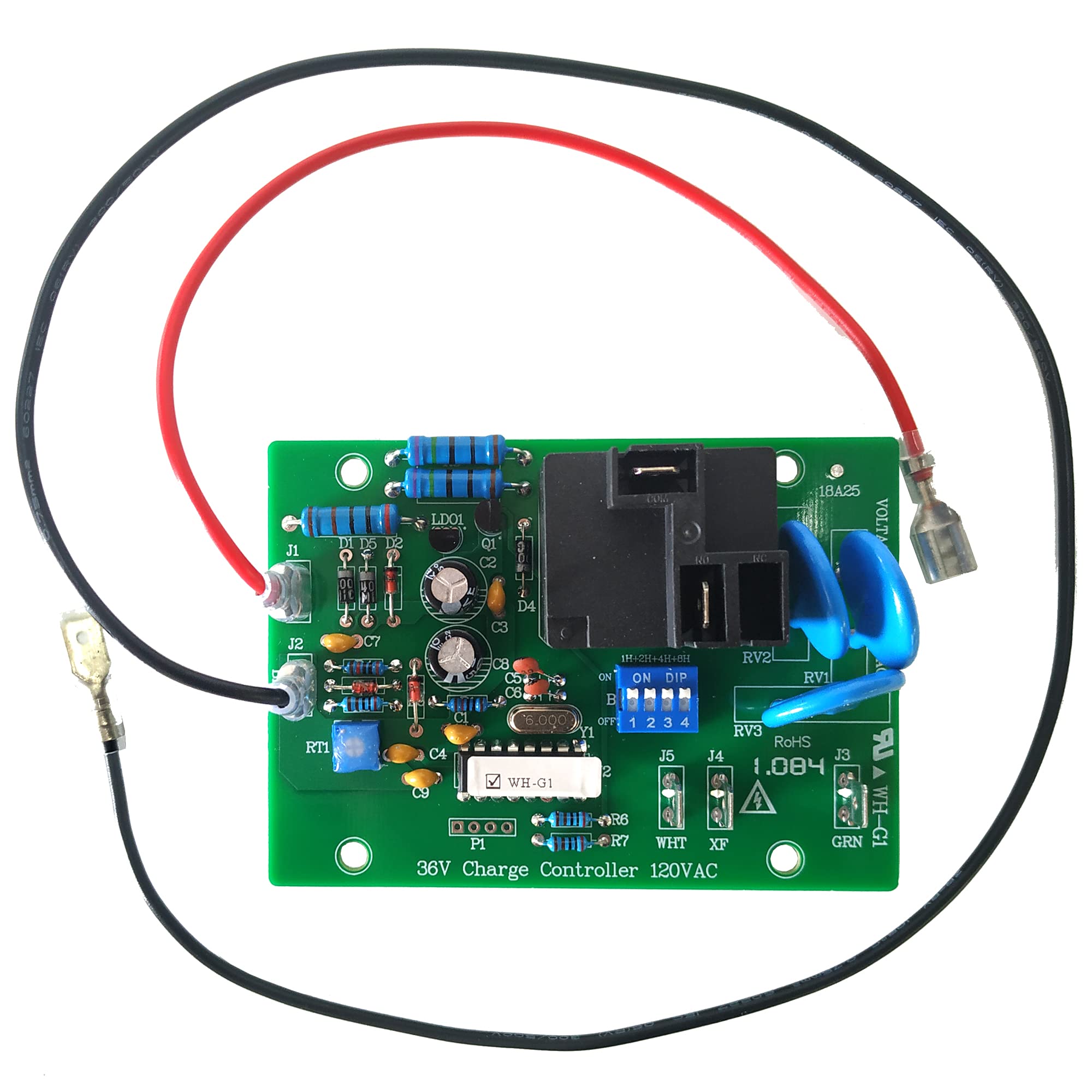WERLAHO close-up of relay and solder joints on charger board for reliable performance