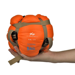 WERTYCITY front view showing full sleeping bag and zipper for easy packing