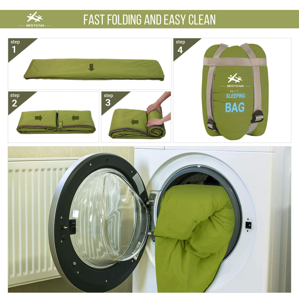 WERTYCITY sleeping bag at campsite demonstrates portable comfort for warm nights