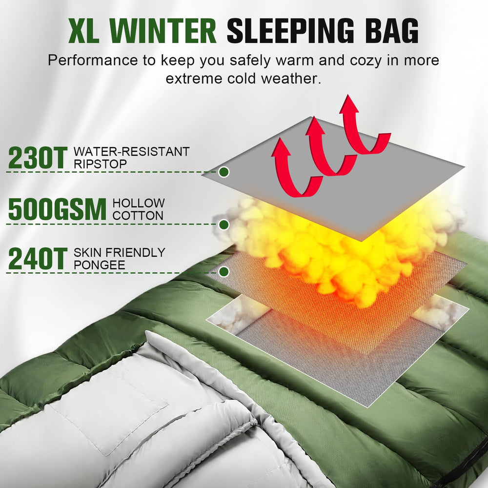WERTYCITY sleeping bag in use at campsite demonstrating comfortable warmth