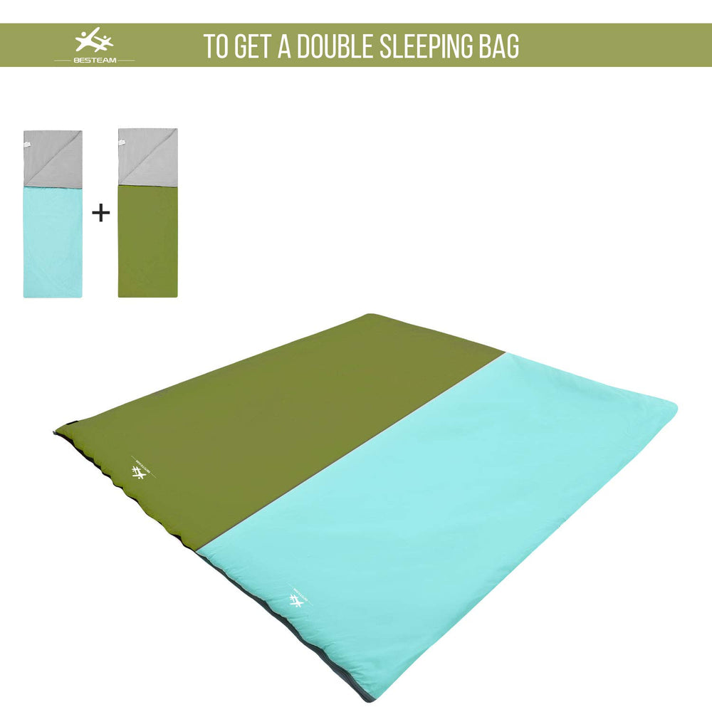 WERTYCITY two bags zipped together illustrates double sleeping convenience