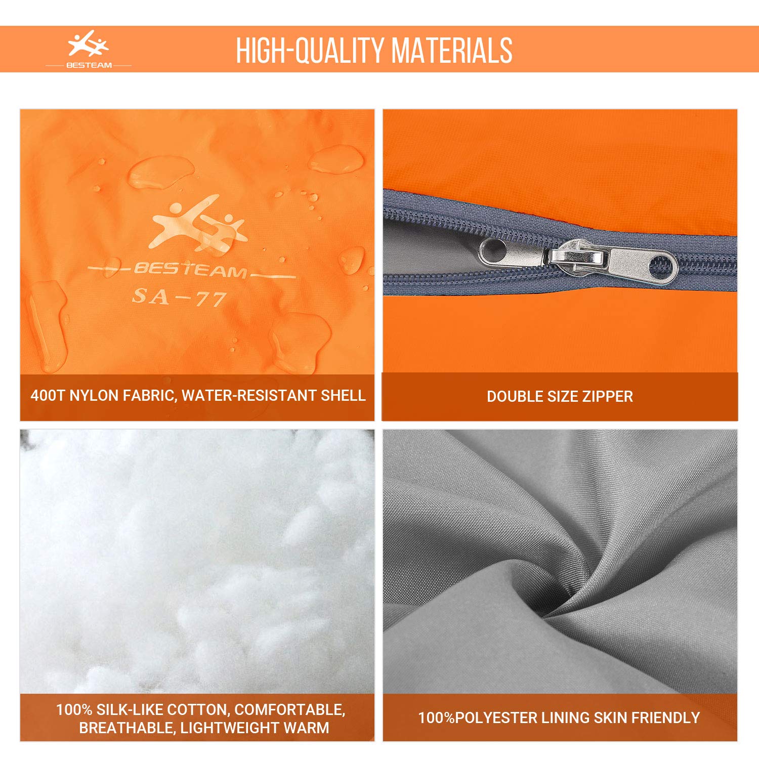 WERTYCITY two sleeping bags zipped together to form a double sleeping surface