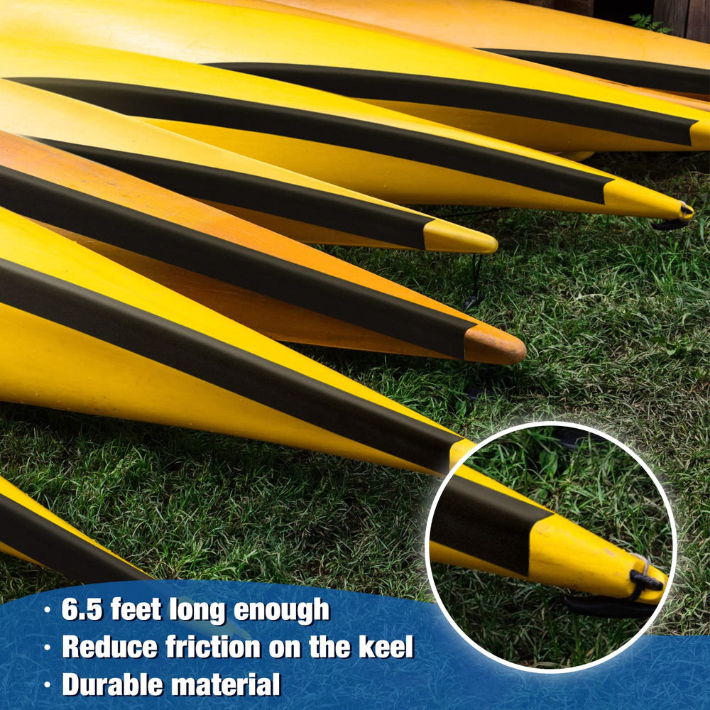Wesiti keel guard applied to kayak keel providing abrasion protection