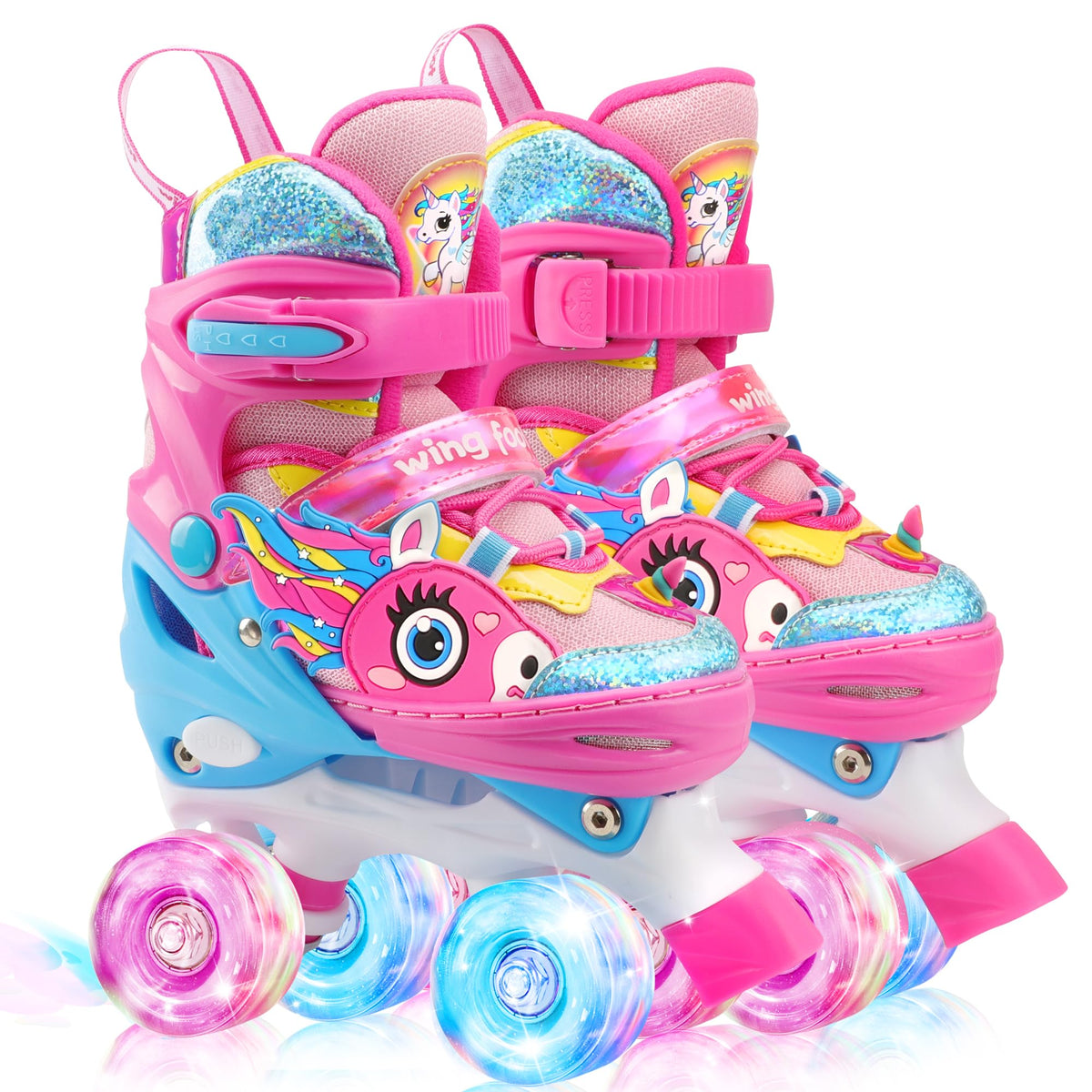 WESKIFAN front view showing unicorn graphics and confident fit