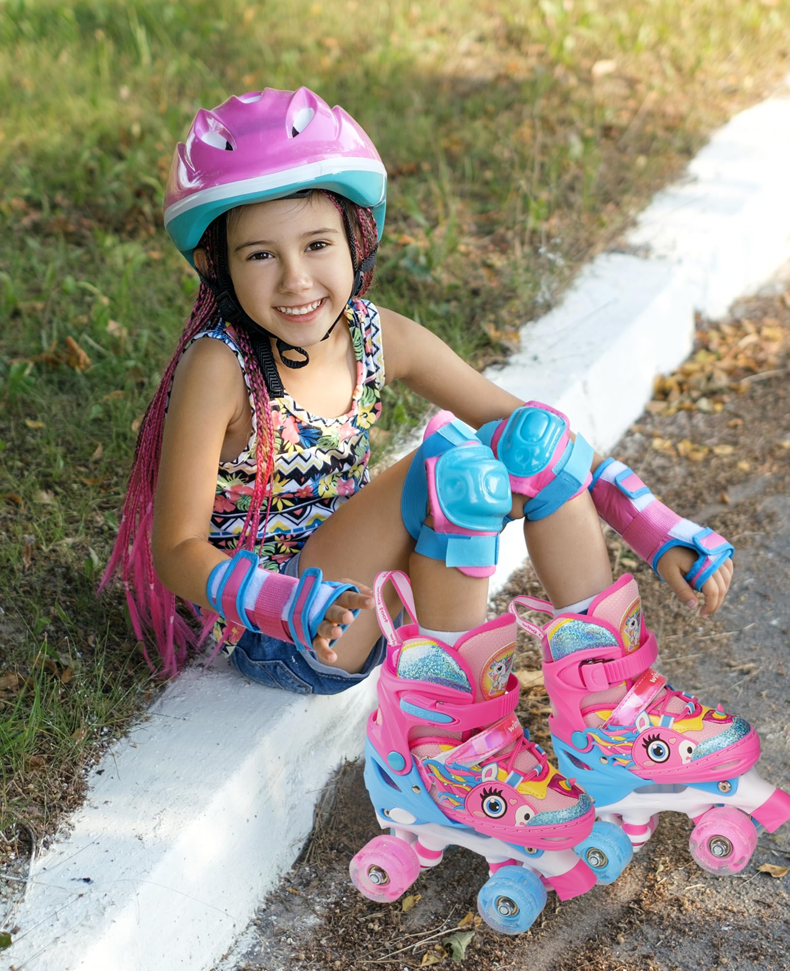 WESKIFAN skate held in hand to show scale and adjustable sizing