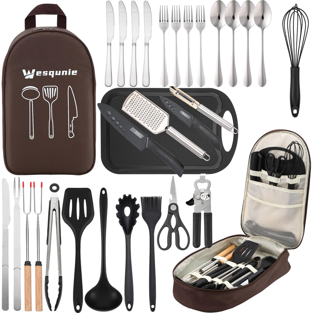 Wesqunie front packed kit showing compact storage and easy transport benefit