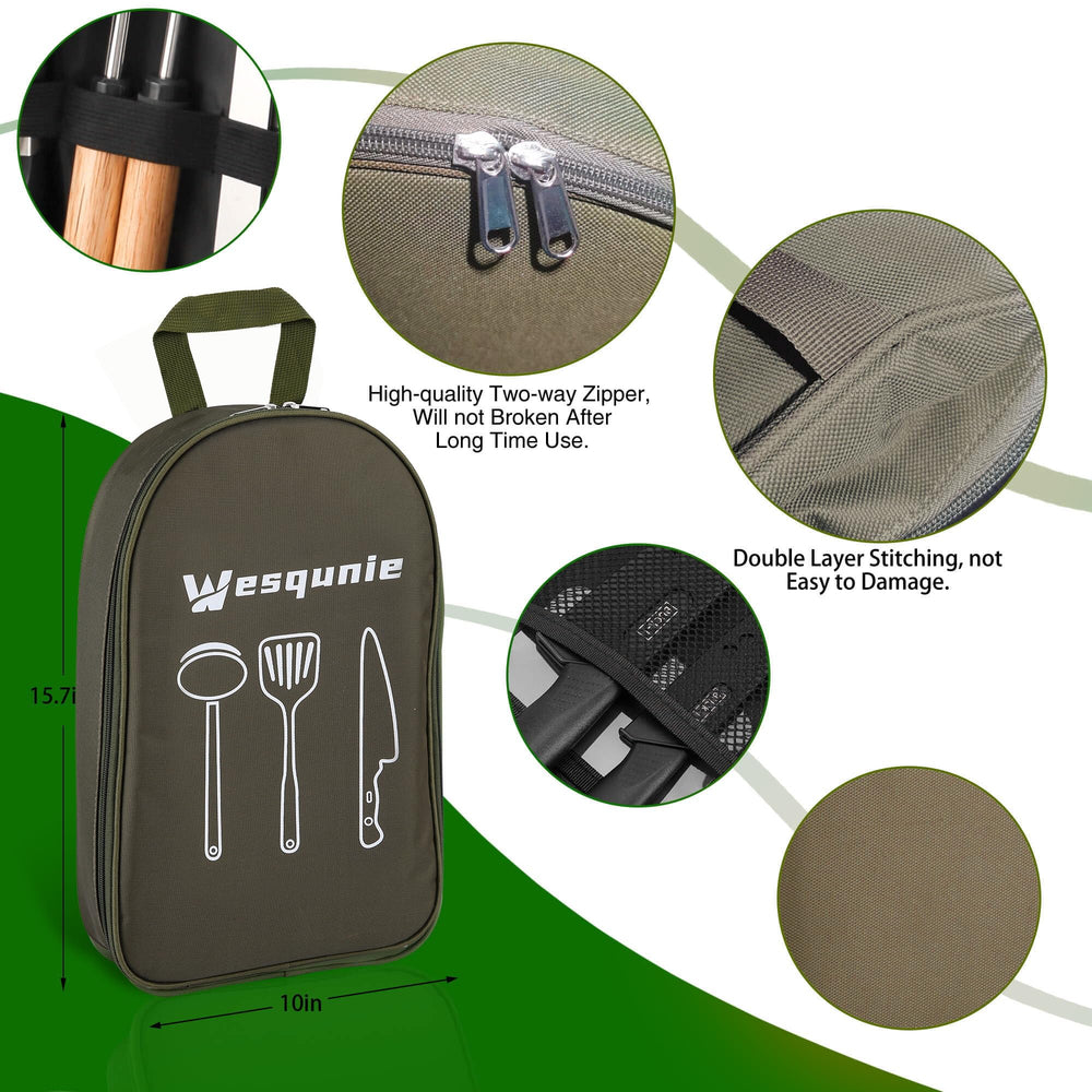 Wesqunie grill brush and spatula detail showing sturdy construction for grilling