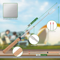 wesqunie long-handle tools including 12-inch tongs and BBQ fork, safe heat-distance benefit