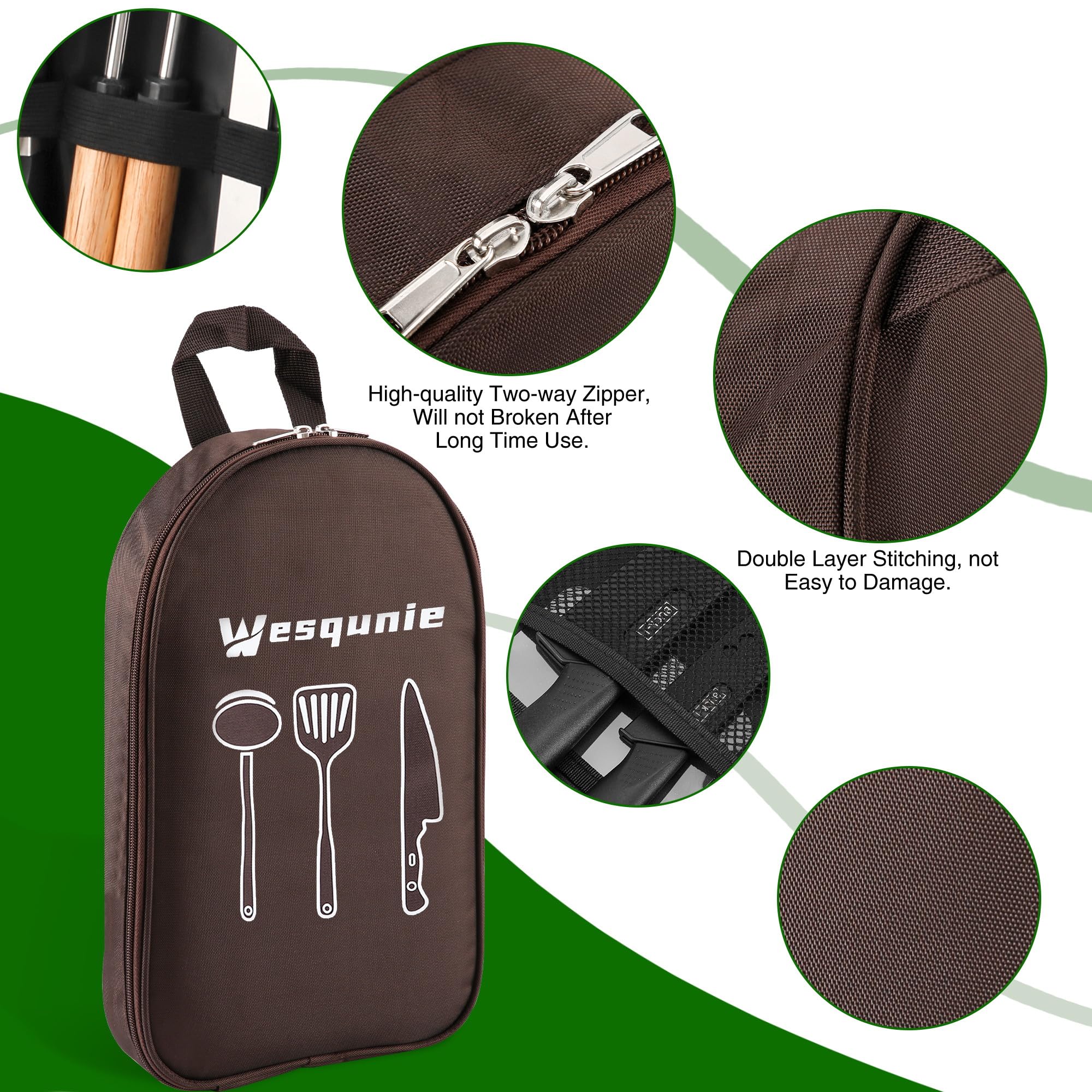 wesqunie organizer bag packed with utensils, keeps gear tidy and portable benefit