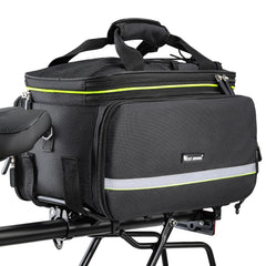 West Biking front view of double pannier showing sleek waterproof profile and secure mounting