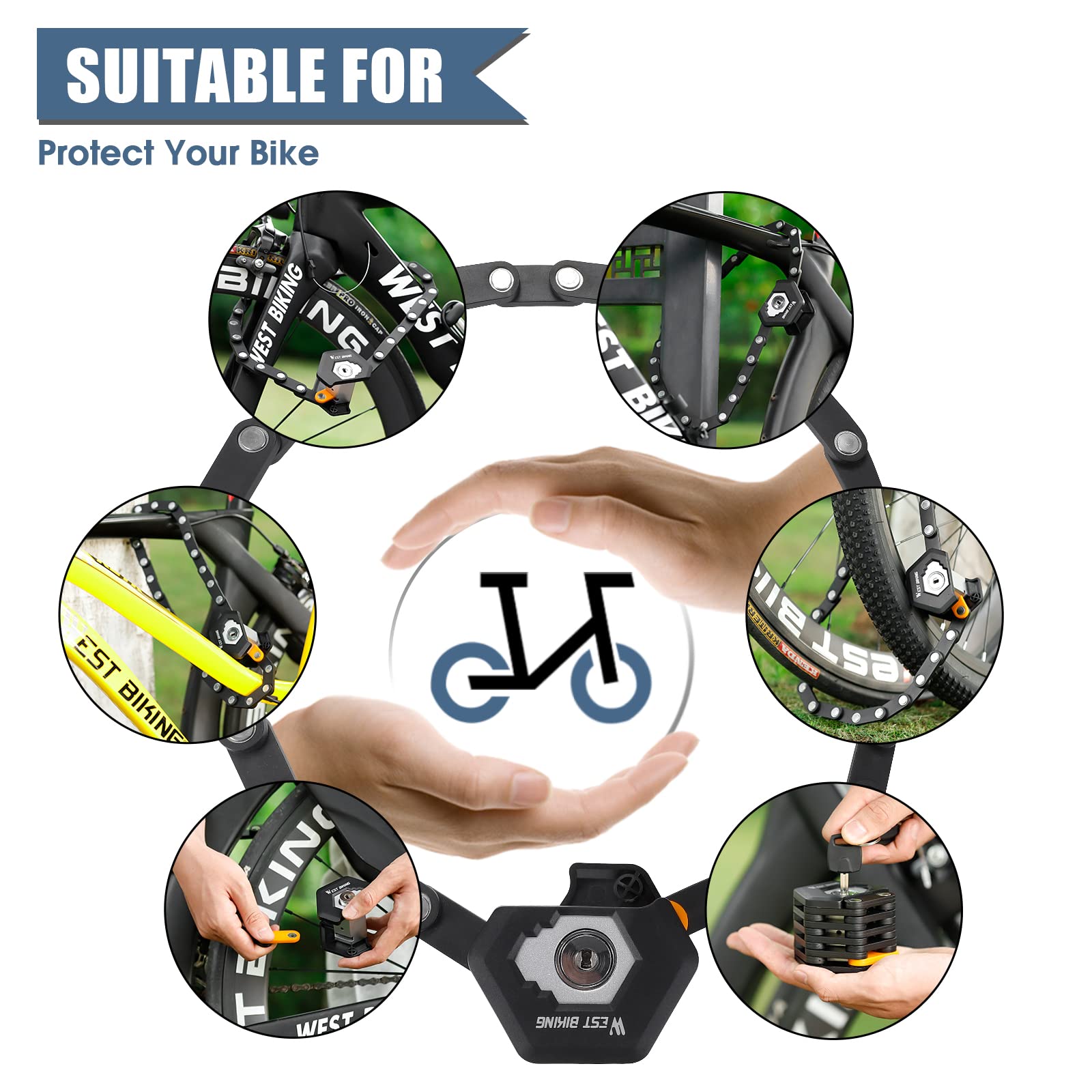 West Biking lock attached to bike frame showing theft deterrence