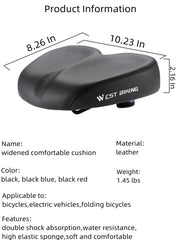 West Biking side profile highlighting thick cushion and arc support for smoother rides