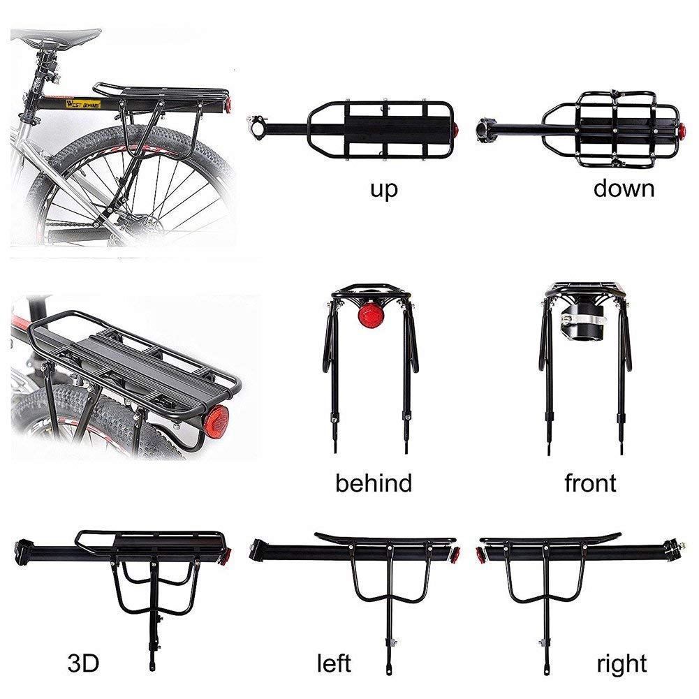 West Biking top platform with dimensions visible for accurate cargo planning