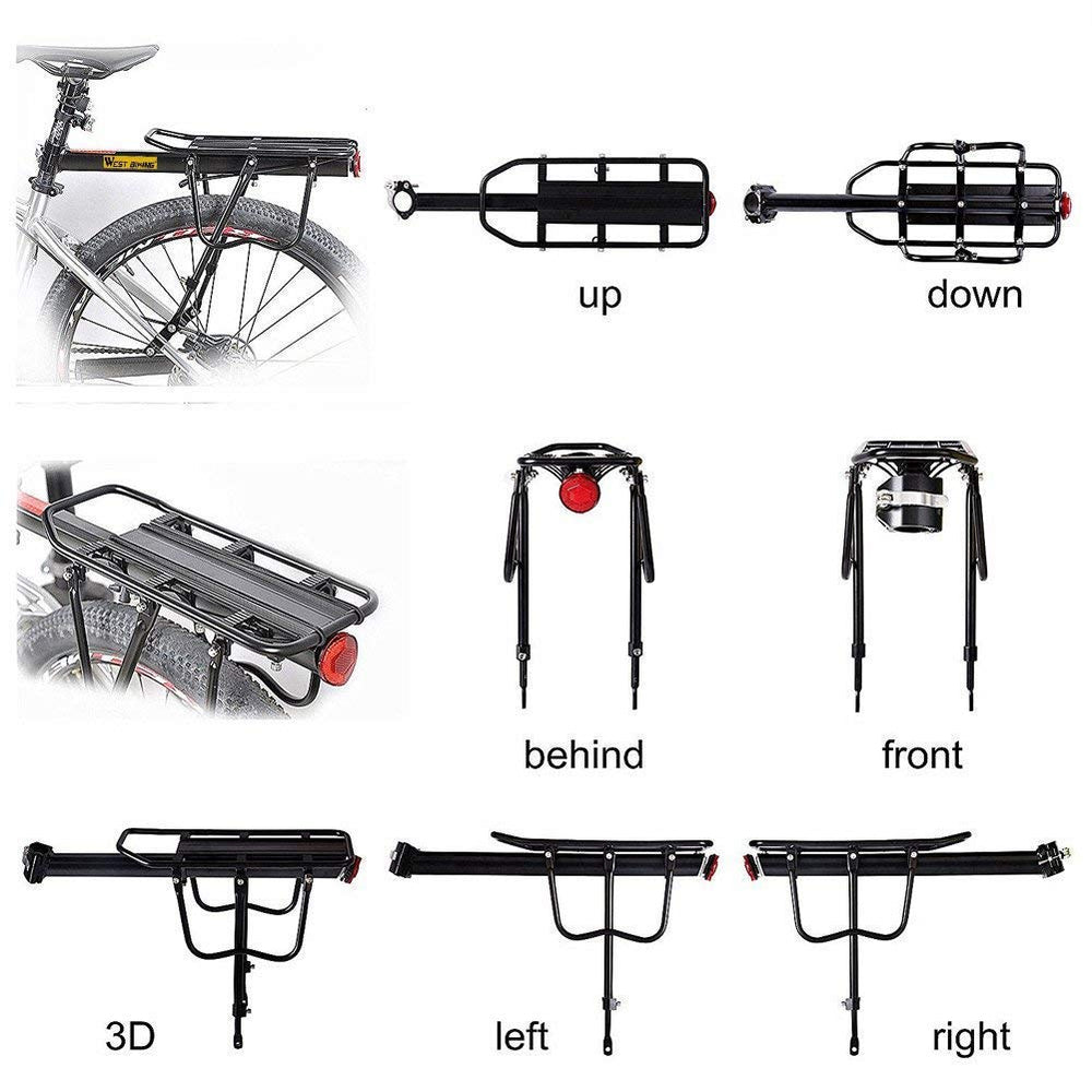 West Biking top platform with dimensions visible for accurate cargo planning