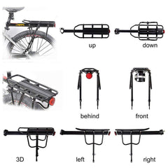 West Biking top platform with dimensions visible for accurate cargo planning