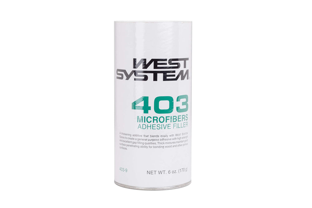 West System 403 front packaging showing label and product size for reliable filler selection
