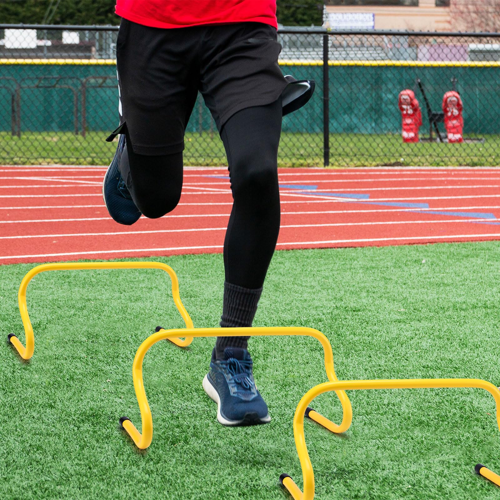Wettarn hurdle next to tape measure demonstrating accurate 9-inch height