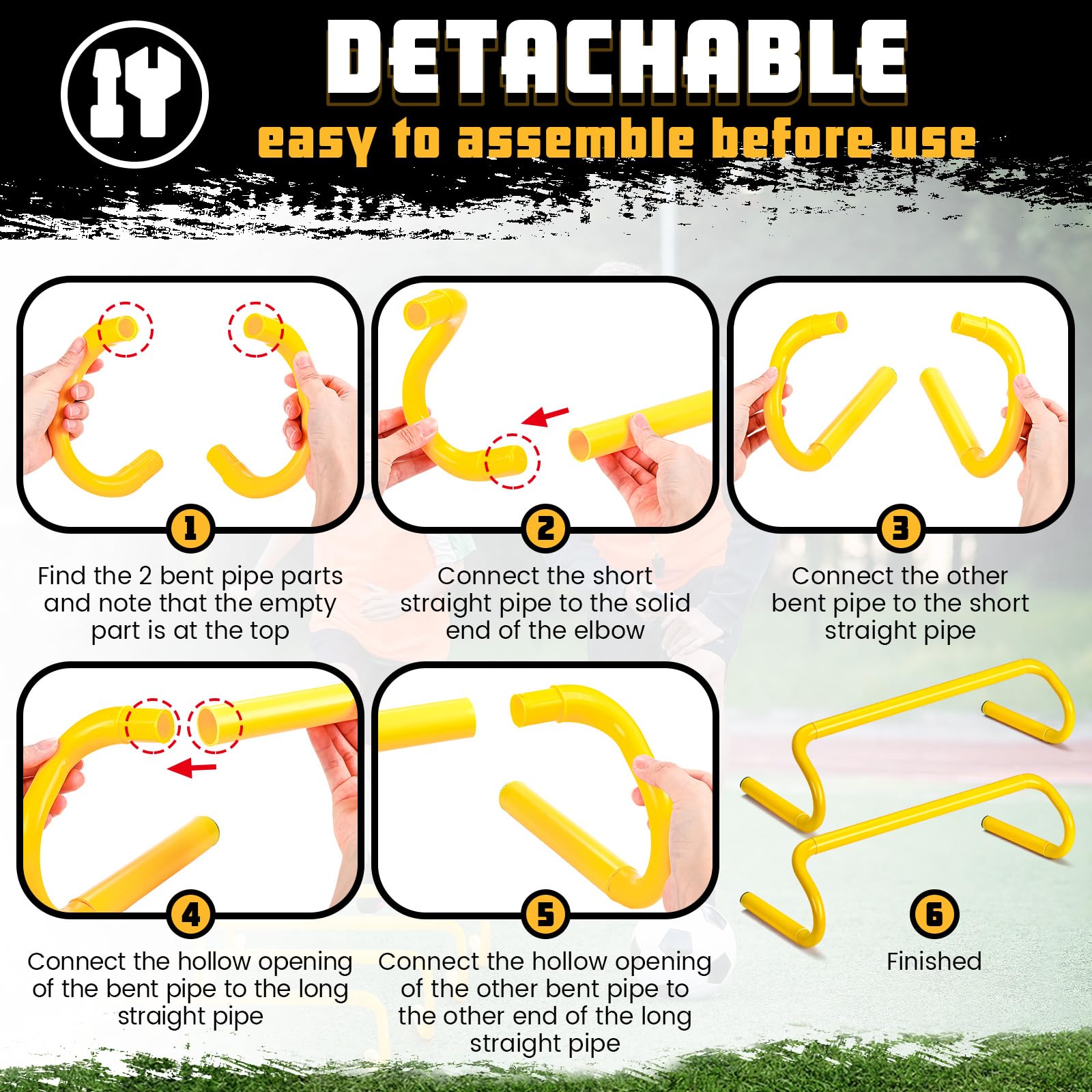Wettarn hurdles in use during soccer drill improving foot speed and agility
