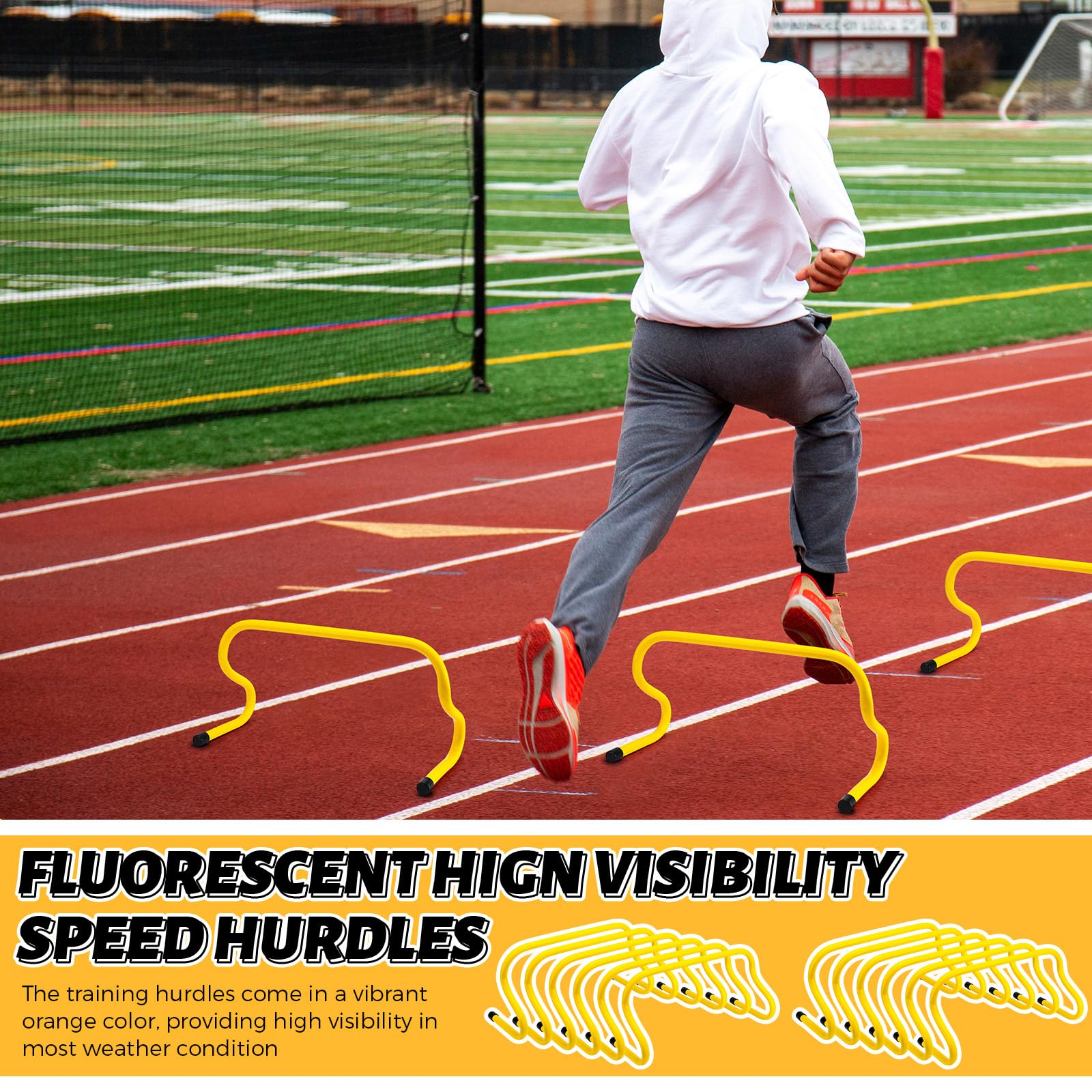 Wettarn hurdles in use during soccer drill showing improved agility