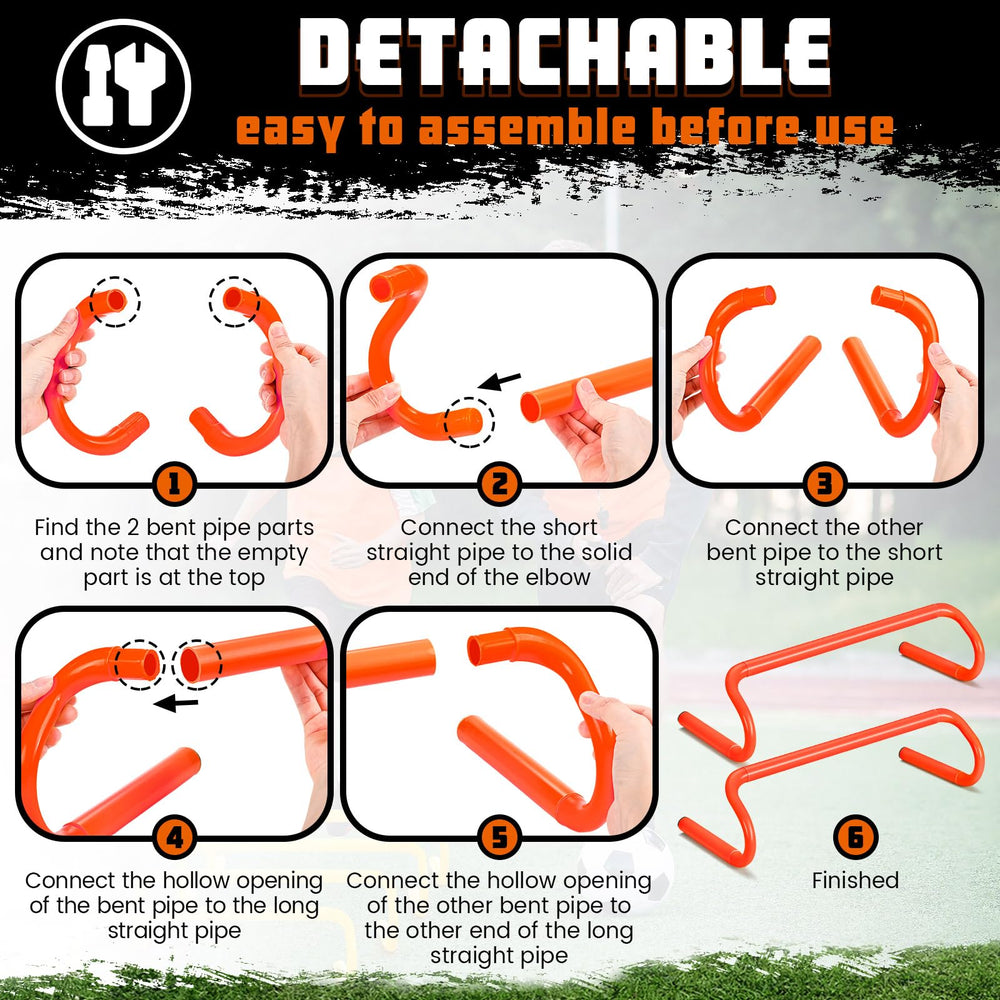 Wettarn hurdles in soccer drill on grass demonstrating improved footwork