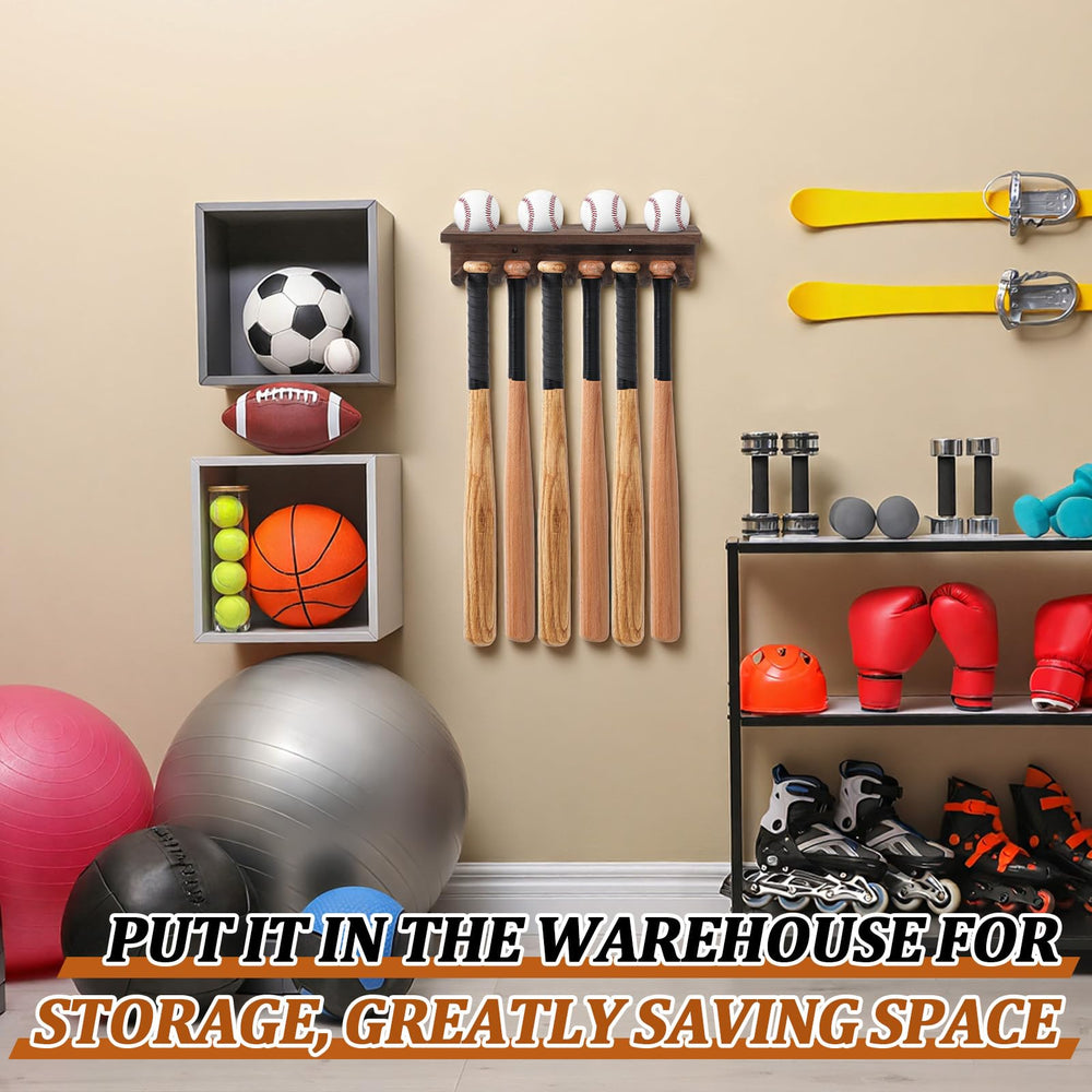 Weysat size comparison with bat and baseball showing compact, space-saving benefit