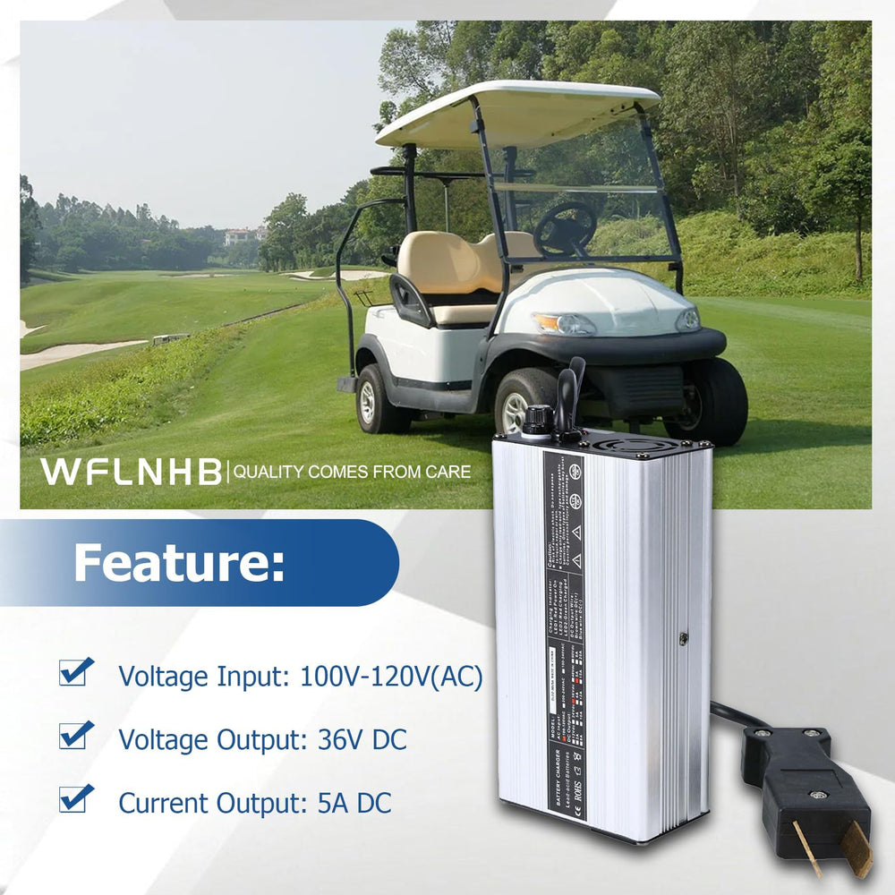 WFLNHB charger power cord with US plug showing ready-to-use household compatibility