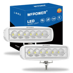 WFPOWER front view of two spotlights showing compact profile and bright output