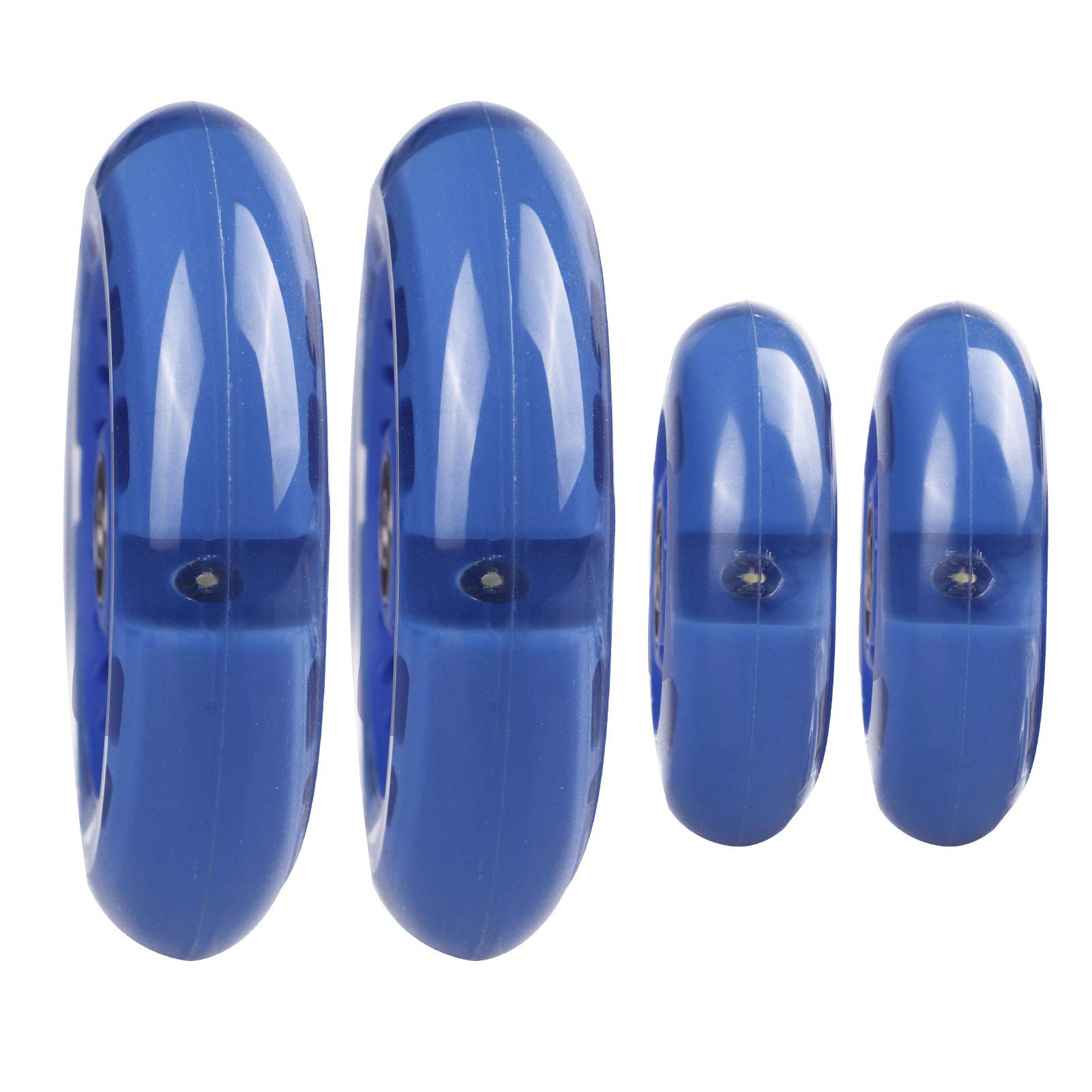 WHEELGOO wheels installed on a kid scooter showing added visibility and fun