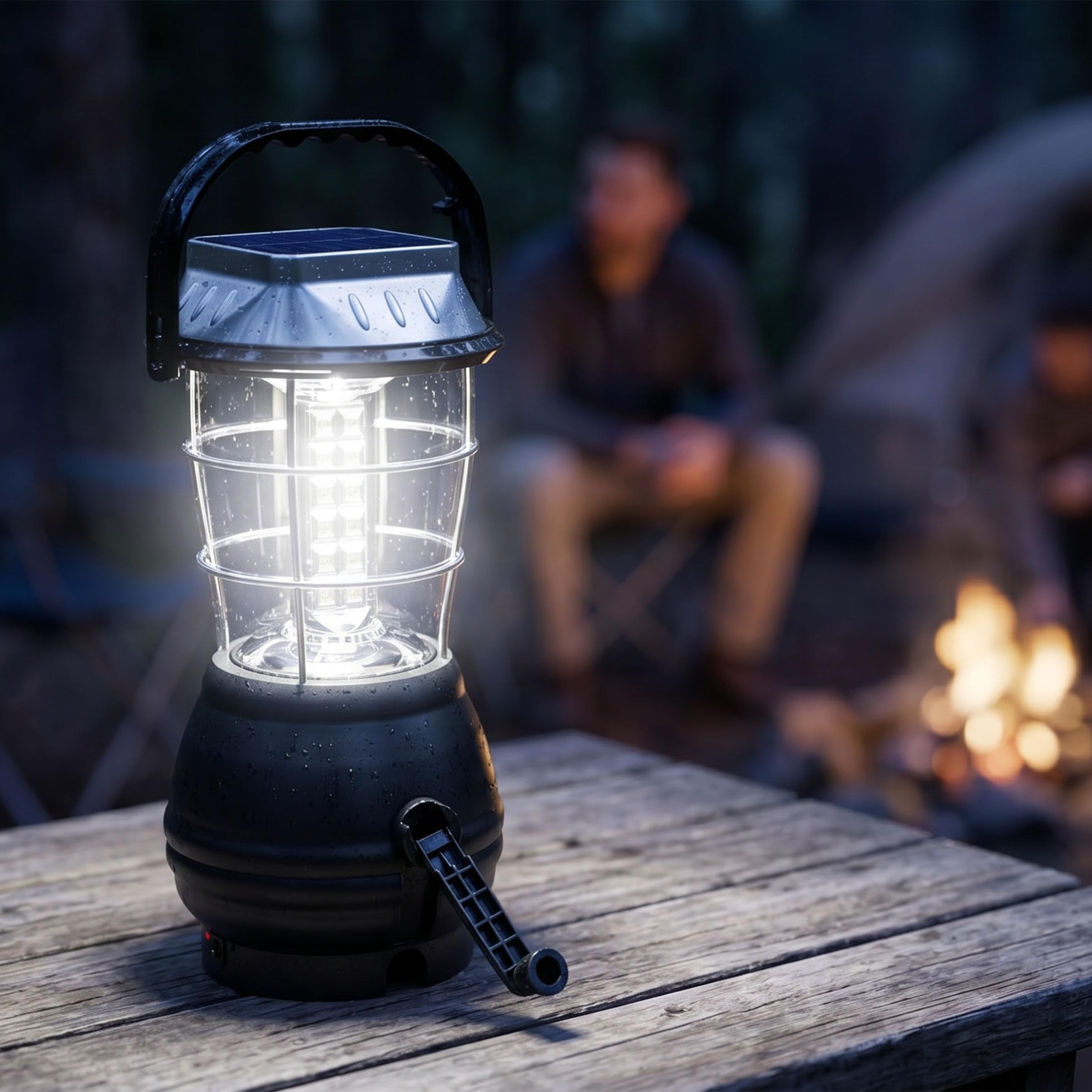 Whetstone lantern stored in a car trunk emergency kit for roadside use