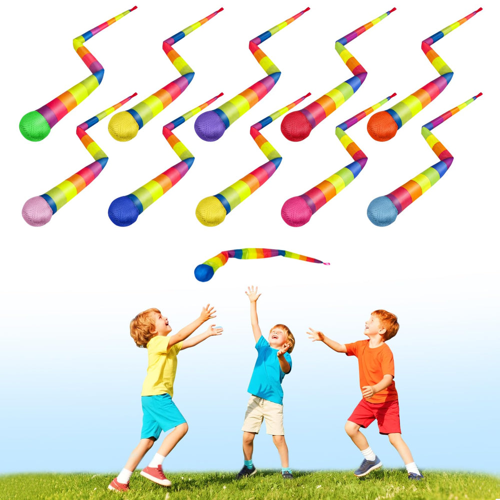 Wholelovein front view of 10-pack colorful tail balls showing variety and easy selection