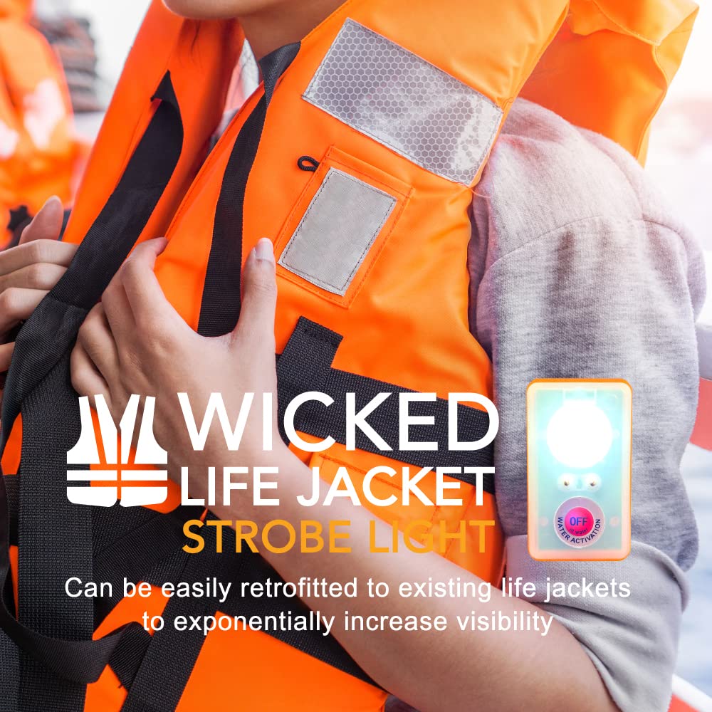 WICKED strobe flashing at night across dark water for long‑range visibility