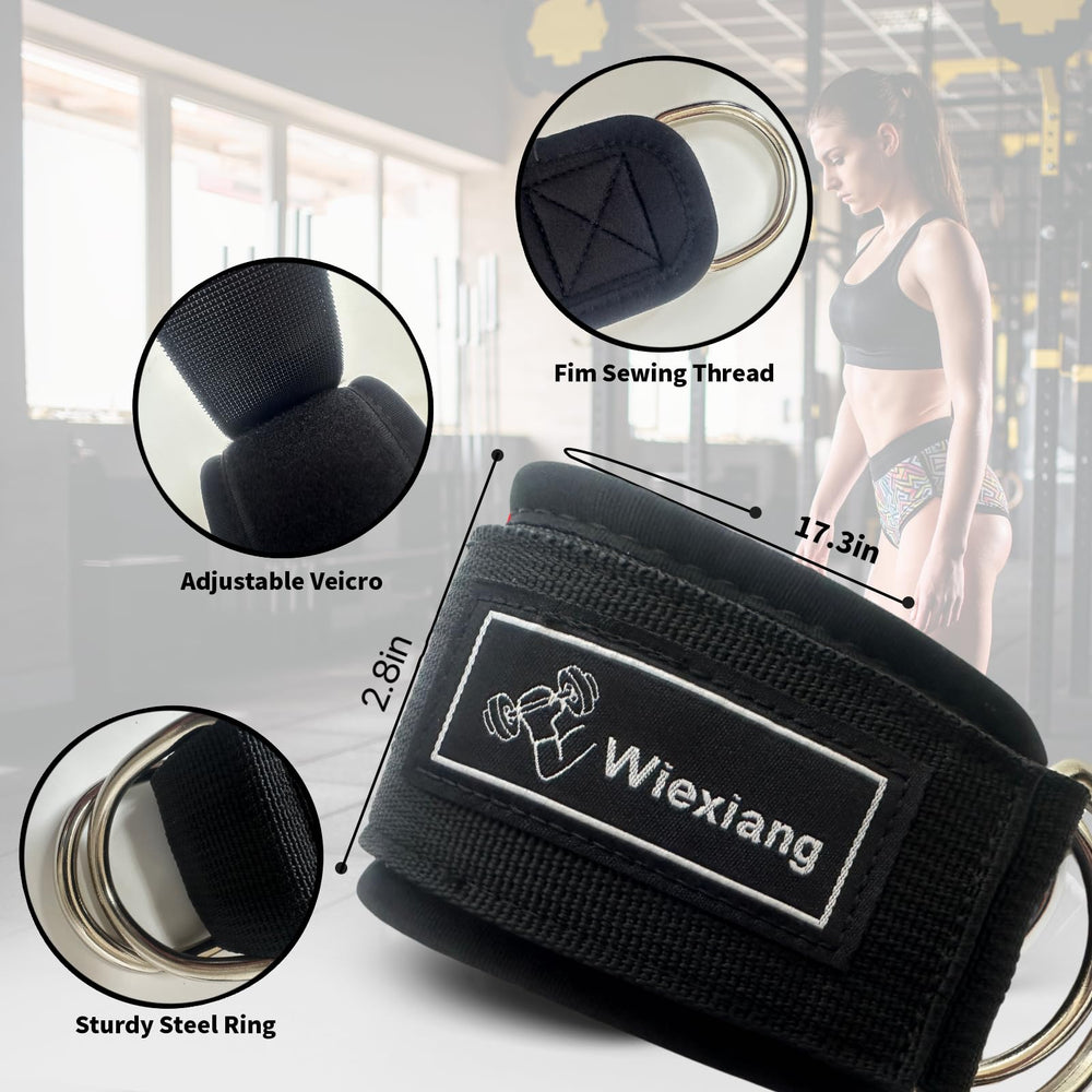 Wiexiang resistance bands and lifting straps laid out demonstrating workout variety