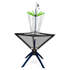 Wild Sports players tossing discs toward basket illustrating portable outdoor fun