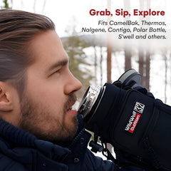 Wild Wolf Outfitters close-up of neoprene texture protecting bottle and reducing condensation