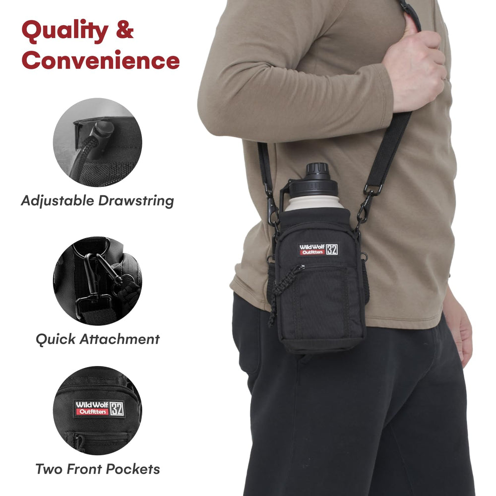 Wild Wolf Outfitters carrier next to a hand to show size and portability benefit
