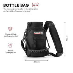 Wild Wolf Outfitters side profile with bottle inserted demonstrating snug insulated fit