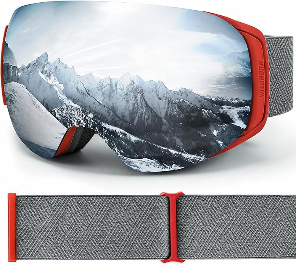Wildhorn Roca front view showing crimson silver frame and panoramic lens benefit clear vision