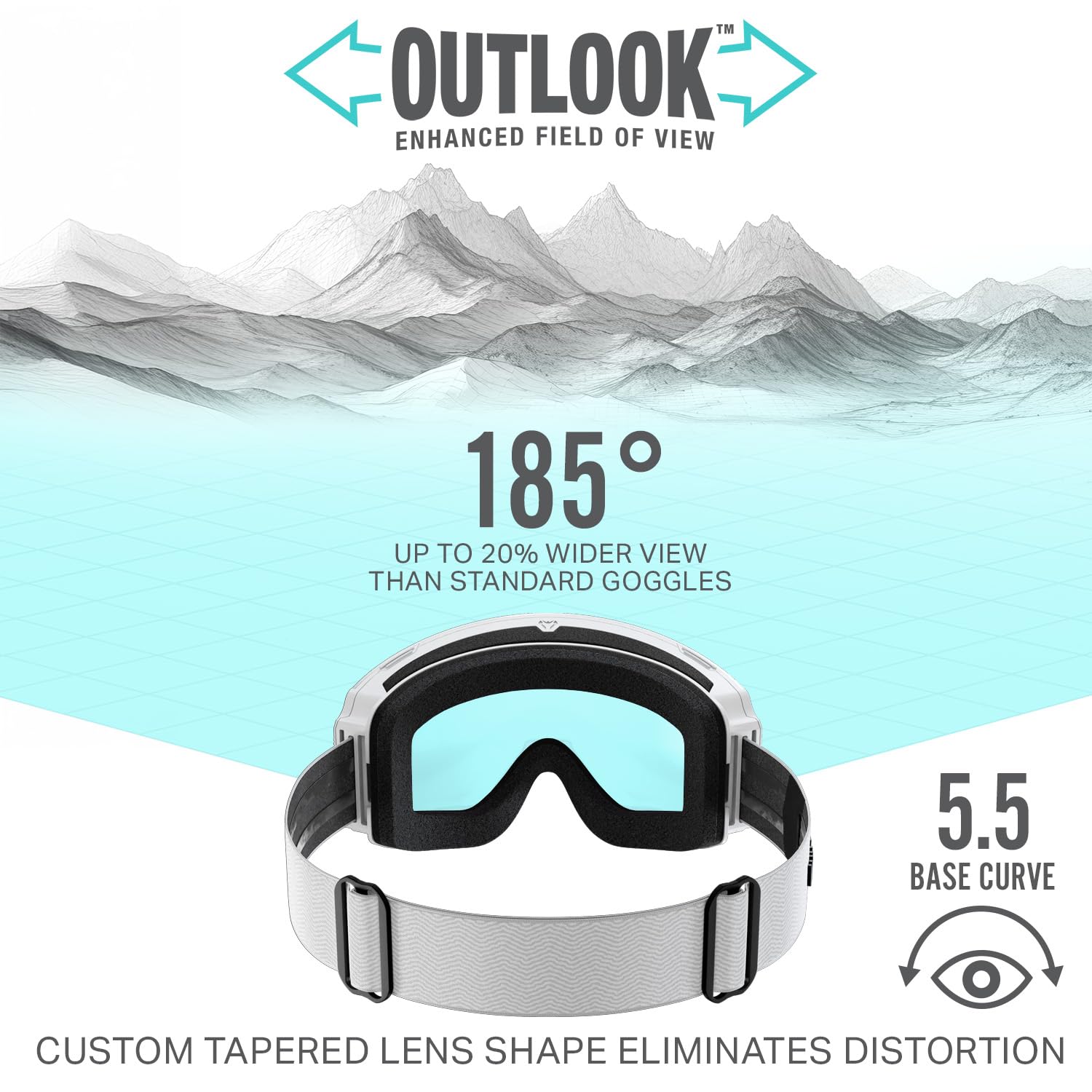 Wildhorn Roca Pro worn on slope demonstrating wide peripheral visibility