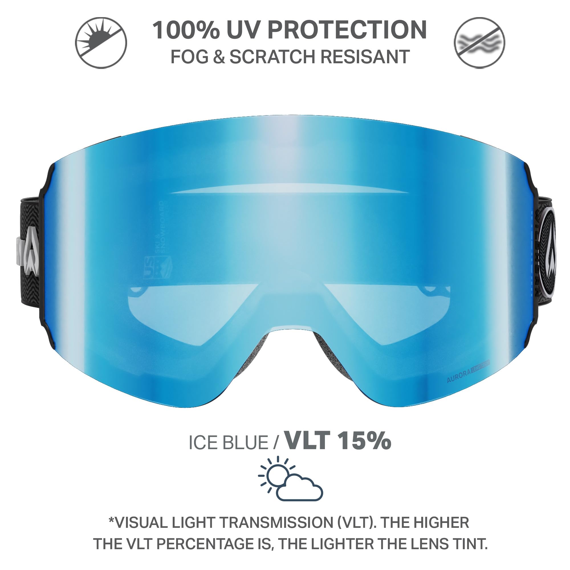Wildhorn Roca Pro on-snow lifestyle shot showing clear vision while riding