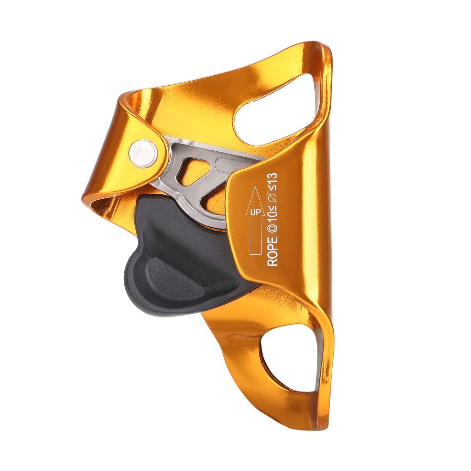 WILDKEN chest ascender front view showing compact aluminum body and attachment slot benefit secure fit