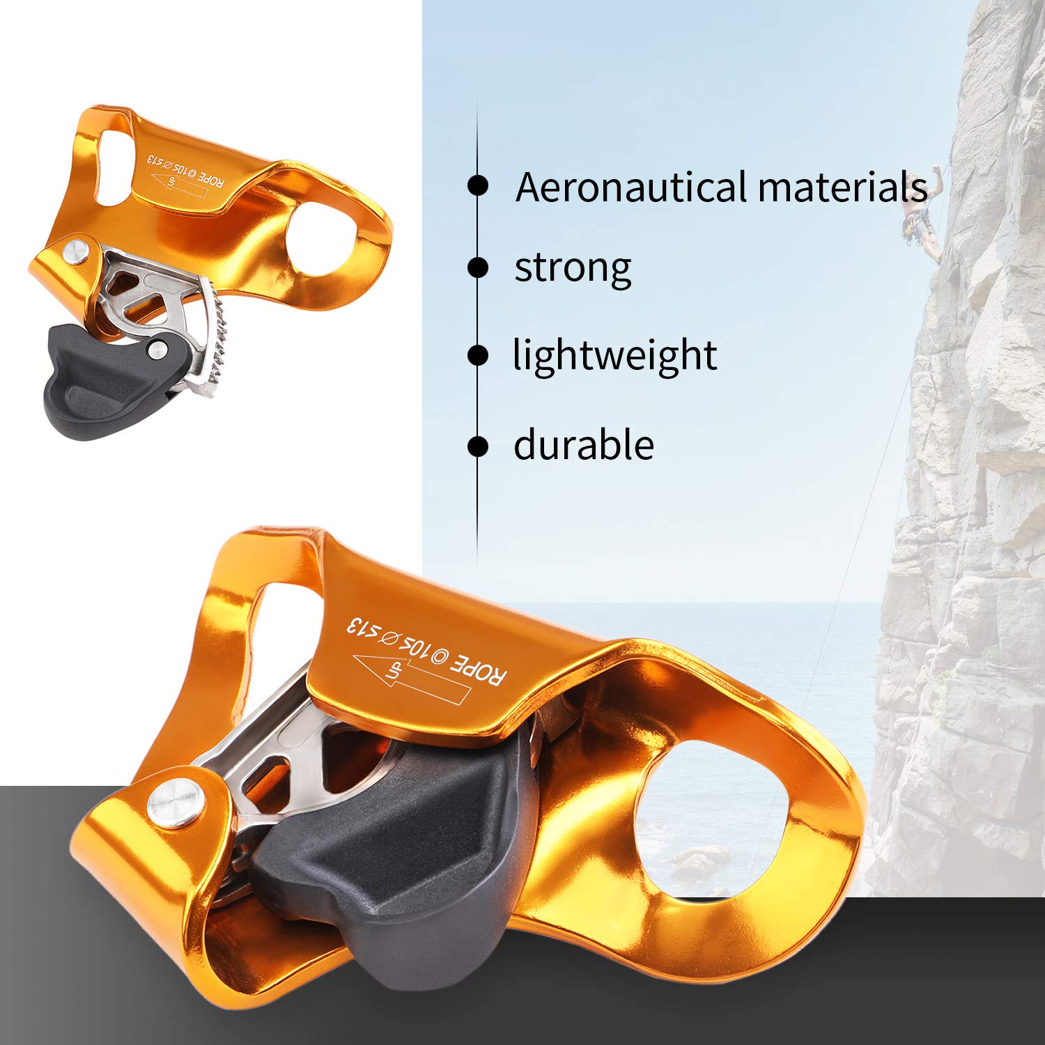 WILDKEN ascender with 10mm rope threaded demonstrating compatibility benefit correct rope fit