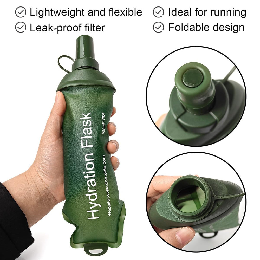 WILDREEDS flask fitted in a running vest pocket to show secure, low-bounce carry