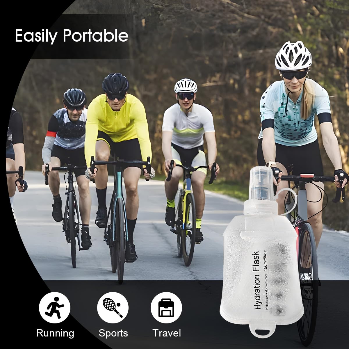 WILDREEDS flask held in hand to show 150ml size and portability benefit