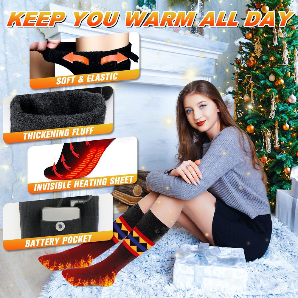Wilkpow heated socks worn by hiker offering comfortable warmth outdoors