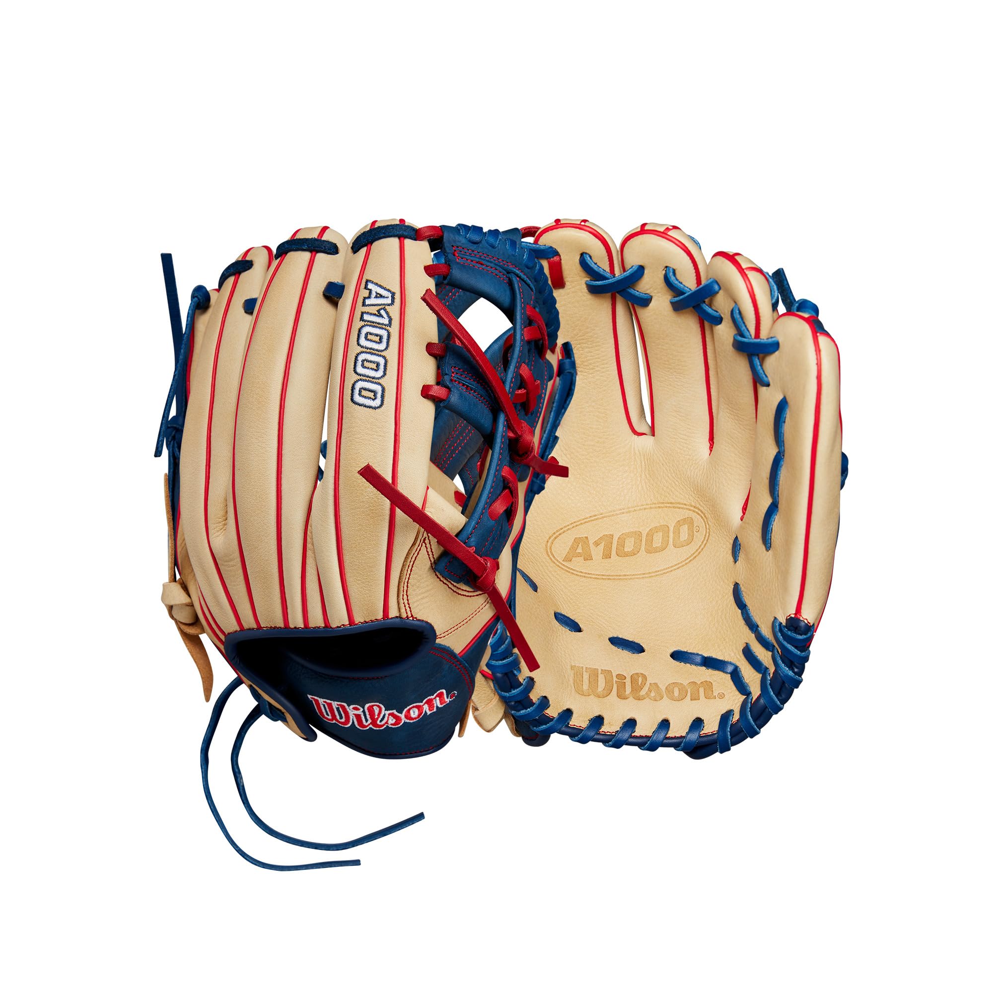 WILSON front view of glove showing ready-to-play fit and striking colors