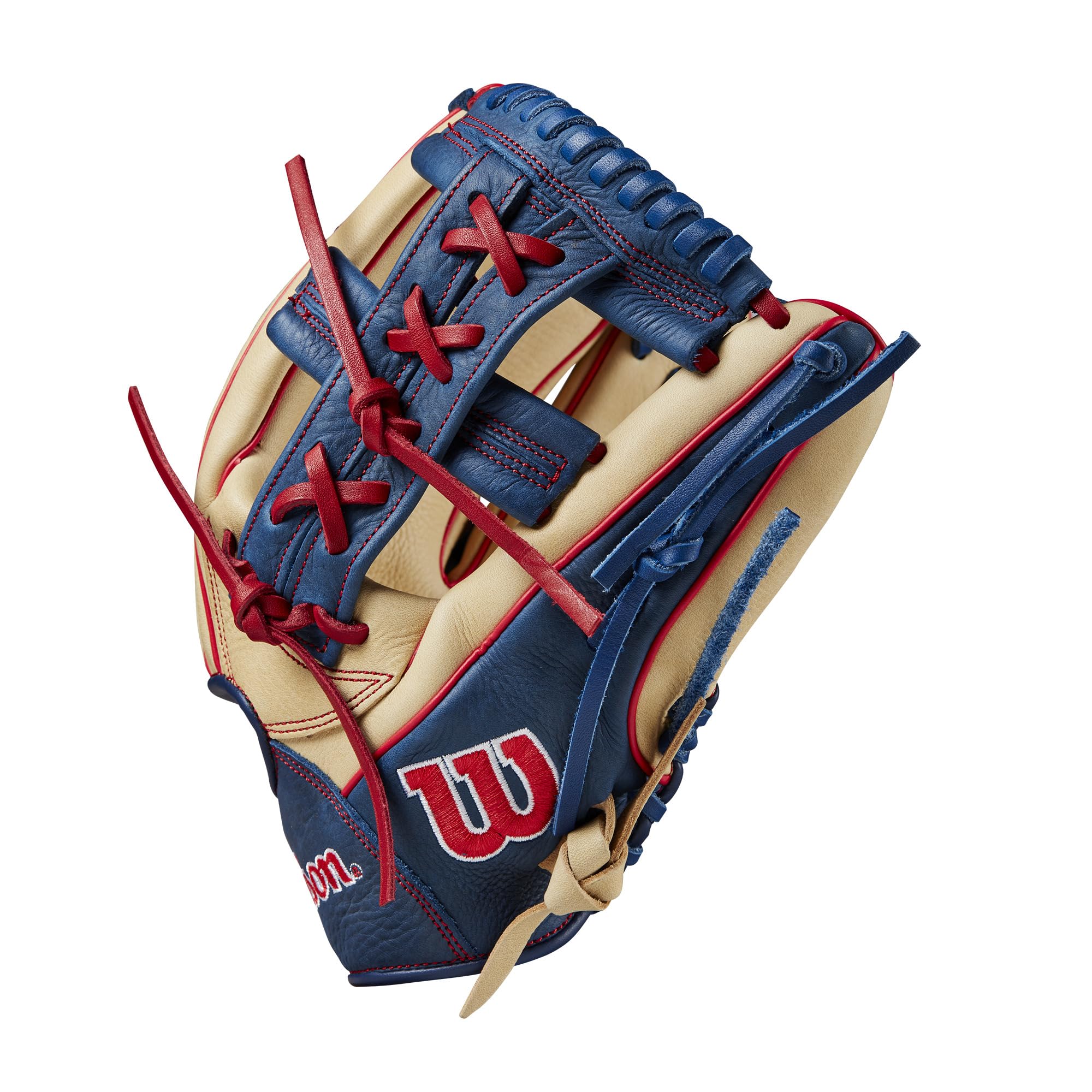 WILSON full-grain leather texture detail showing soft game-ready feel