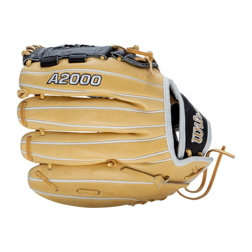 WILSON A2000 glove in use while pitching to show concealment and control