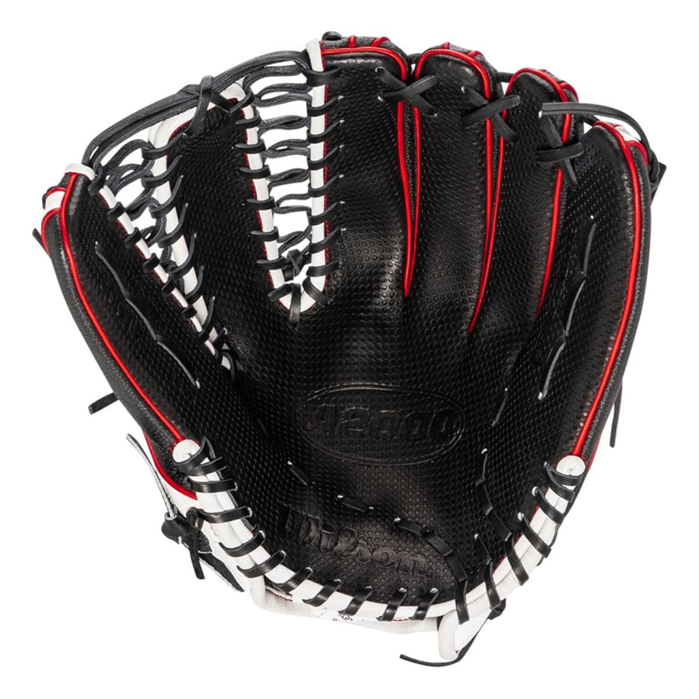 WILSON A2000 SCOT7SS palm close-up with Spin Control texture for enhanced ball grip